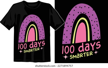 100 Days of Awesome T-Shirt Design. Funny T-Shirt Design. School T-Shirt. 100 Days Smarter T-Shirt. 100 Days Celebration T-Shir design