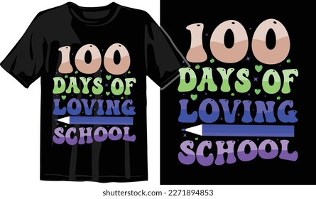 100 Days of Awesome T-Shirt Design. Funny T-Shirt Design. School T-Shirt. 100 Days Smarter T-Shirt. 100 Days Celebration T-Shir design