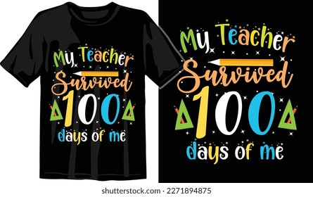 100 Days of Awesome T-Shirt Design. Funny T-Shirt Design. School T-Shirt. 100 Days Smarter T-Shirt. 100 Days Celebration T-Shir design
