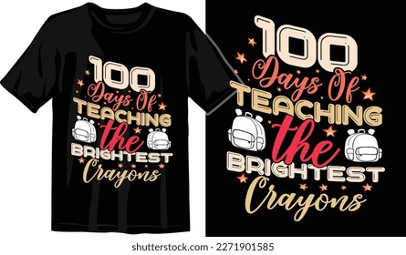 100 Days of Awesome T-Shirt Design. Funny T-Shirt Design. School T-Shirt. 100 Days Smarter T-Shirt. 100 Days Celebration T-Shir design