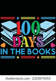 100 days in the books vector art design, eps file. design file for t-shirt. SVG, EPS cuttable design file