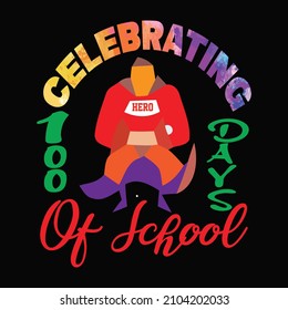 100 días de celebración en el diseño de camisetas vectoriales escolares