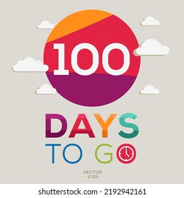 100 Days Countdown Left, Vector Illustration.