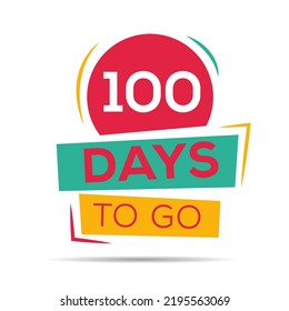 100 Days Countdown Left, Vector Illustration.