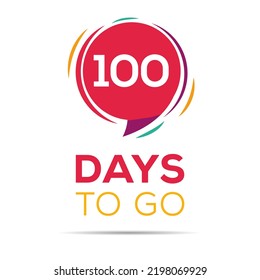 100 Days Countdown Left, Vector Illustration.