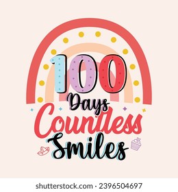 100 días innumerables sonrisas , 100 días de diseño de camisetas escolares.