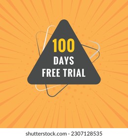 100 days Free trial Banner Design. 100 day free banner background