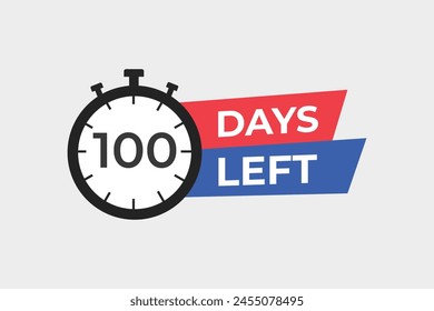 100 días para la Plantilla de cuenta regresiva. 100 días Cuenta atrás días de diseño de Anuncio. Quedan 100 días de cuenta regresiva