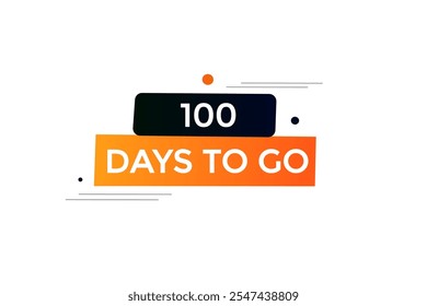 Noch 100 Tage, Icon, Stile, Timer, Countdown, Uhr, Zeit, Hintergrund, Vorlage, 100 Tage vor dem Start, Countdown, Sticker, Linkes Banner, Business, Verkauf, Label-Button
