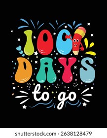 100 Days To Go for School Countdown Celebration - Celebrate this milestone with our vibrant and creative design, perfect Celebration for Kids, Classrooms, and Milestone Events