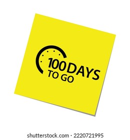 100 days to go sign label vector art illustration yellow black color
