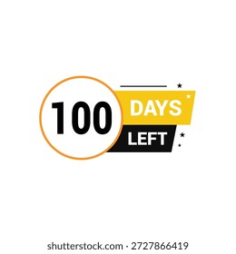 Quedan 100 días Número de cuenta regresiva Anuncio Plantillas tiempo icono Vector diseño