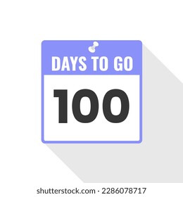 Icono de ventas de cuenta regresiva 100 días a la izquierda. 100 días para ir Banner promocional