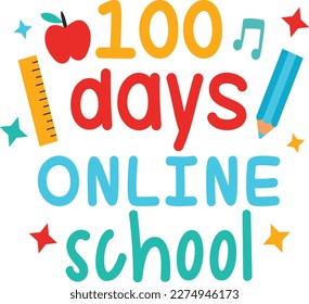 100 Days online school t-shirt design