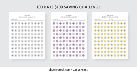 100 Days $100 Saving Challenge, Money Savings Challenge Tracker