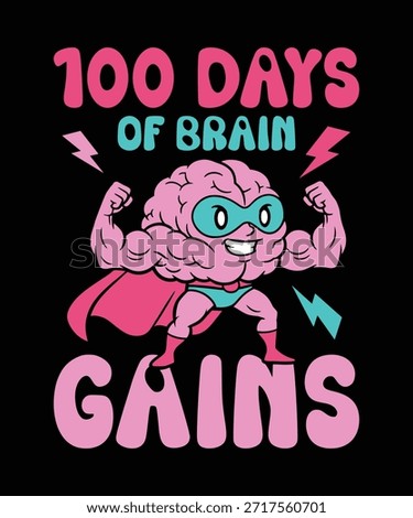 100 days of school brain gains funny teacher student t shirt