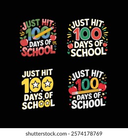 100 days of school bundle t shirt design