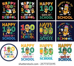 100 days of school Bundle, T-shirt design