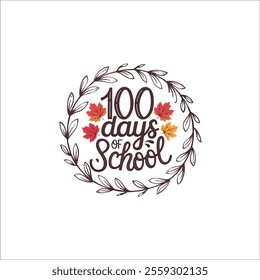 100 Days of School Celebration Design with Vibrant Colors
Playful '100 Days of School' Retro-Style Illustration
