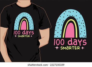 100 days of school colorful t shirt design vector