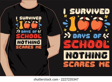 100 days of school colorful t shirt design vector