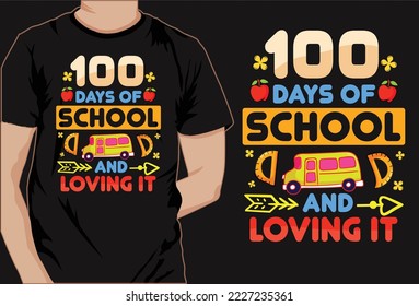 100 days of school colorful t shirt design vector