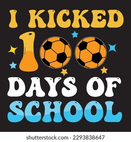 100 days of school colourful T-shirt design vector best Typography T-Shirt Design SVG Sublimation for print on demand