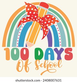 100 Day's of school, Designs Bundle, Streetwear T-shirt Designs Artwork Set, Graffiti Vector Collection for Apparel and Clothing Print..