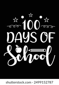 100 Days of school EPS file for cutting machine. You can edit and print this vector art with EPS editor.