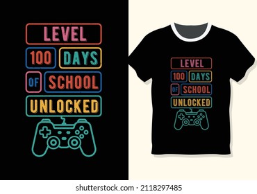 100 days of school gaming t-shirt design