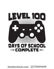 100 Days of School Graphics Design with Game Console.