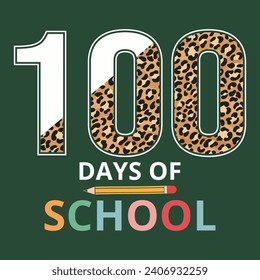 100 Days Of School, Happy back to school day shirt print template, typography design for kindergarten pre k preschool, last and first day of school, 100 days of school shirt, pen vector.