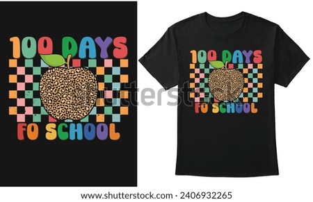 100 Days Of School, Happy back to school day shirt print template, typography design for kindergarten pre k preschool, last and first day of school, 100 days of school shirt, one apple vector.