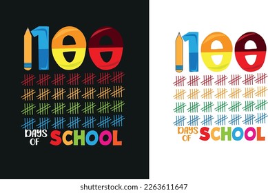 100 Days Of School Kids T- Shirt Design