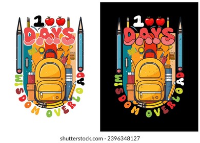 100 days of school kids  t-shirt design