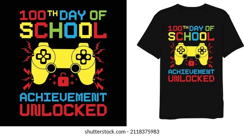 100 Días De Colegio Sin Bloqueo Diciendo El Diseño De Camisetas De Juegos Para Niños