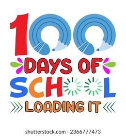 100 días después de la escuela. Diseño de camisetas escolares de 100 días.