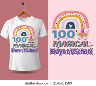 100 days of school modern trendy typography t shirt design  with first Day comic lettering quotes and poster, banner text.