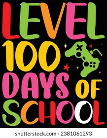 100 days of school print t shirt design