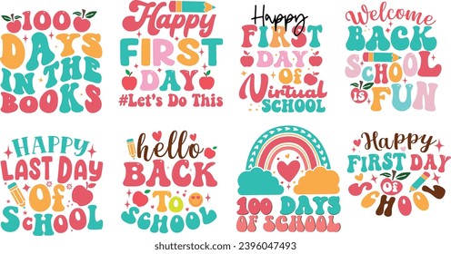 100 Day's of school retro design bundle