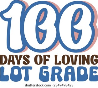 100 days of school retro svg design and eps file