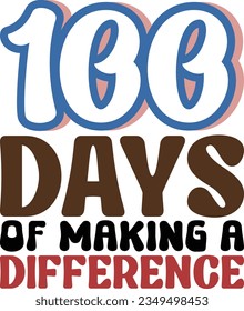 100 days of school retro svg design and eps file