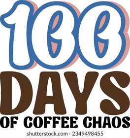 100 days of school retro svg design and eps file