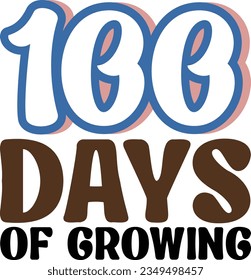 100 days of school retro svg design and eps file