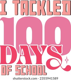 100 days of school retro svg design and eps file