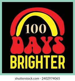 100 days of school retro type t-shirt design
