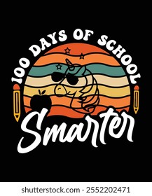 100 DÍAS DE ESCUELA DISEÑO DE CAMISETA MÁS INTELIGENTE