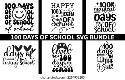 100 days of school svg design bundle,100th days,vector,svg,eps svg