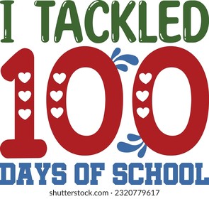 100 days of school svg design and eps file
