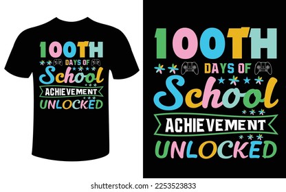 100 days of school t shirt design vector